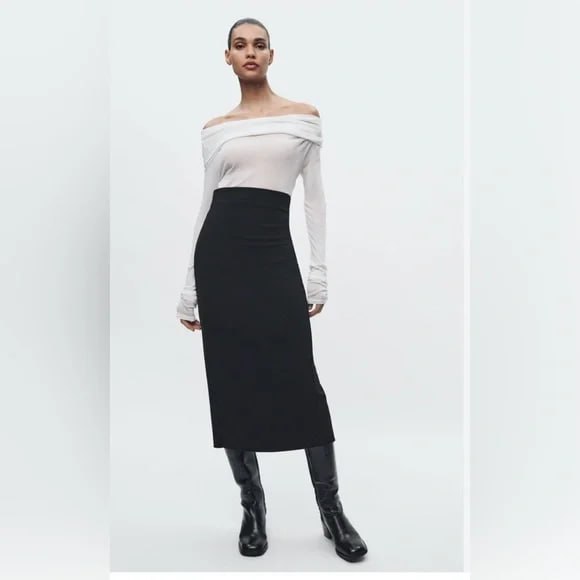 Юбка из экокожи и юбка-карандаш Zara, размер M 2