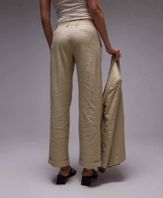 Льняной оверсайз костюм пиджак и брюки 5