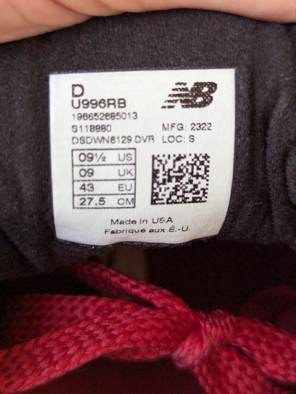 Кроссовки New Balance 996 размер 43 EU 6