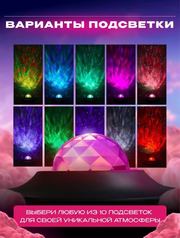 Ночник-проектор Звёздное небо Bluetooth-колонка светильник 2