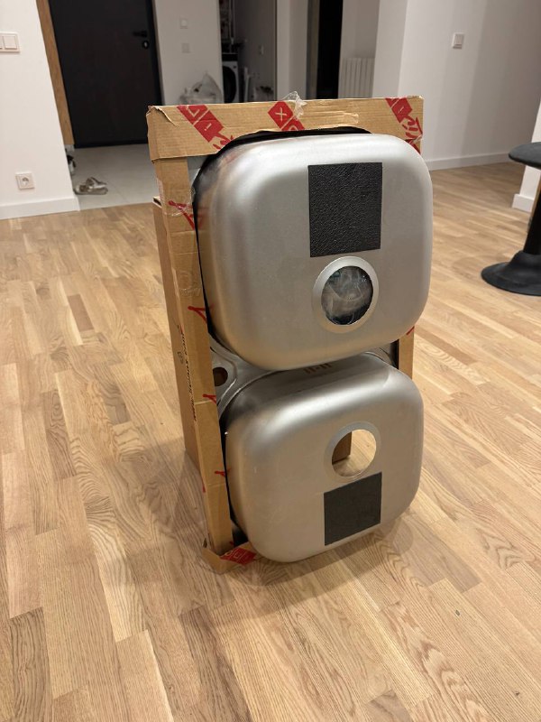 Кухонная мойка двойная из нержавеющей стали 45×80 см