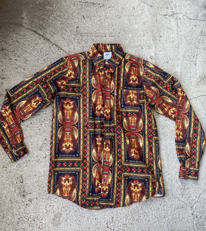 Атласная рубашка с ярким принтом slim-fit s-m