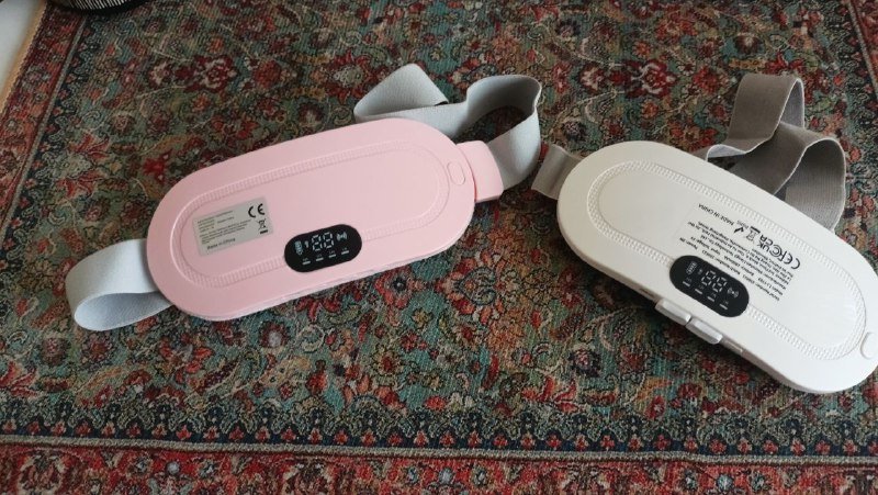 Грелка для живота на аккумуляторе белая и розовая 3