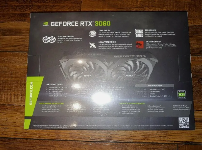 MSI GeForce RTX 3060 Ventus 2X 12G OC 1