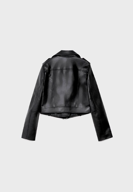 Кожаная куртка Stradivarius, Боди Asos Design 3