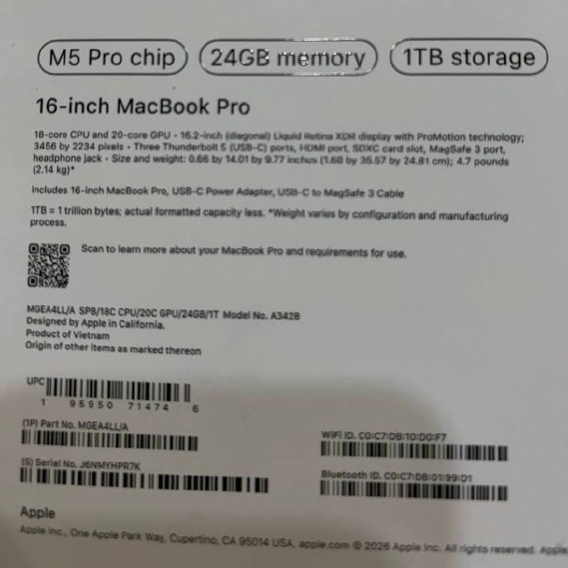 MacBook Pro 16 M5 Pro 24GB 1TB Space Black 7