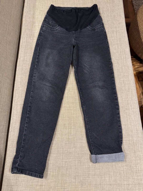 Джинсы для беременных темно серые размер S