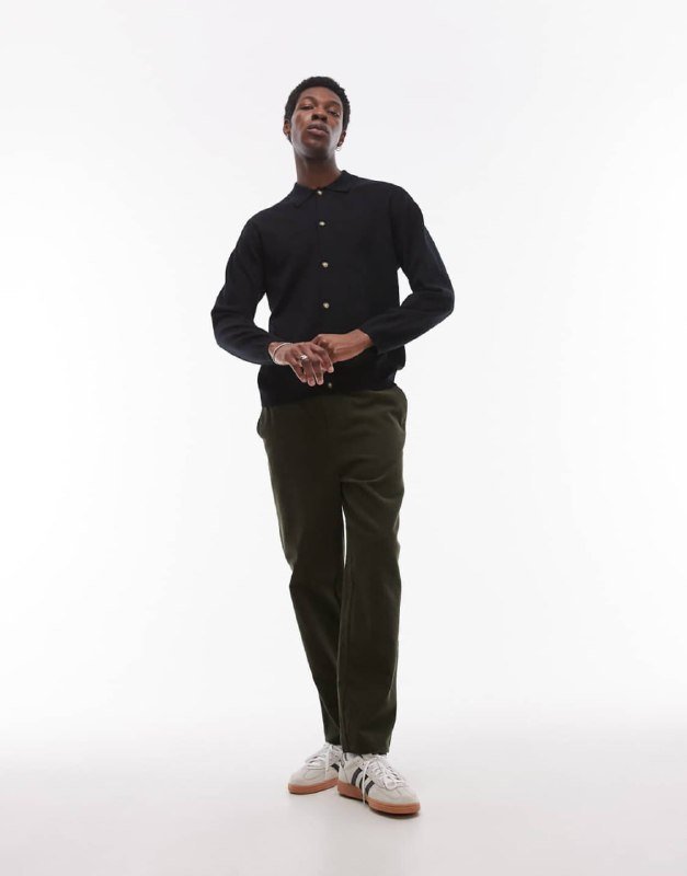 Topman лонгслив рубашка черного цвета с пуговицами, размер M 2