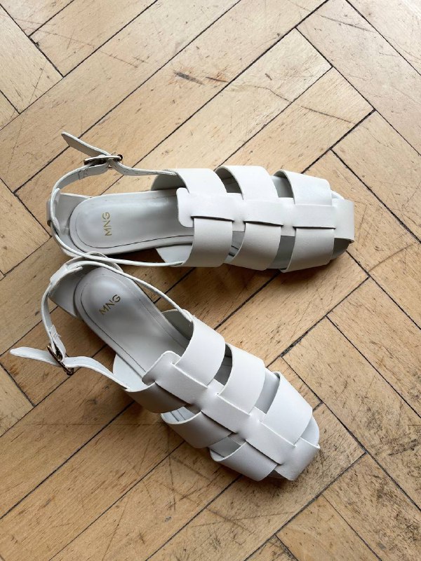 Кожаные сандали Mango белые 37 EUR