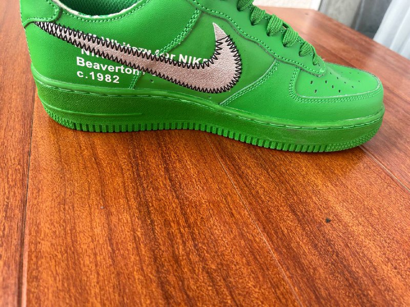 Off White Nike Air Force 1 зеленые мужские кроссовки 4