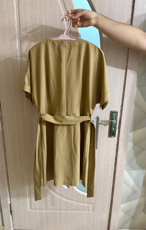 Платье-комбинация, платье на пуговицах, бежевый сарафан, салатовый сарафан 4