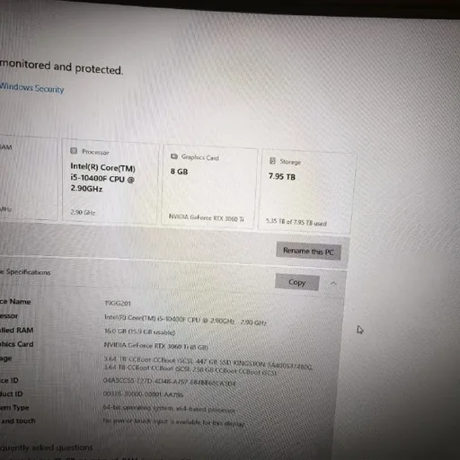 Компьютер с RTX 3060 Ti, i5-10400F, 16 GB RAM