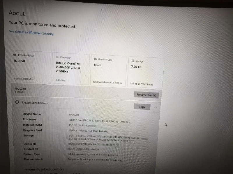 Компьютер с RTX 3060 Ti, i5-10400F, 16 GB RAM 1