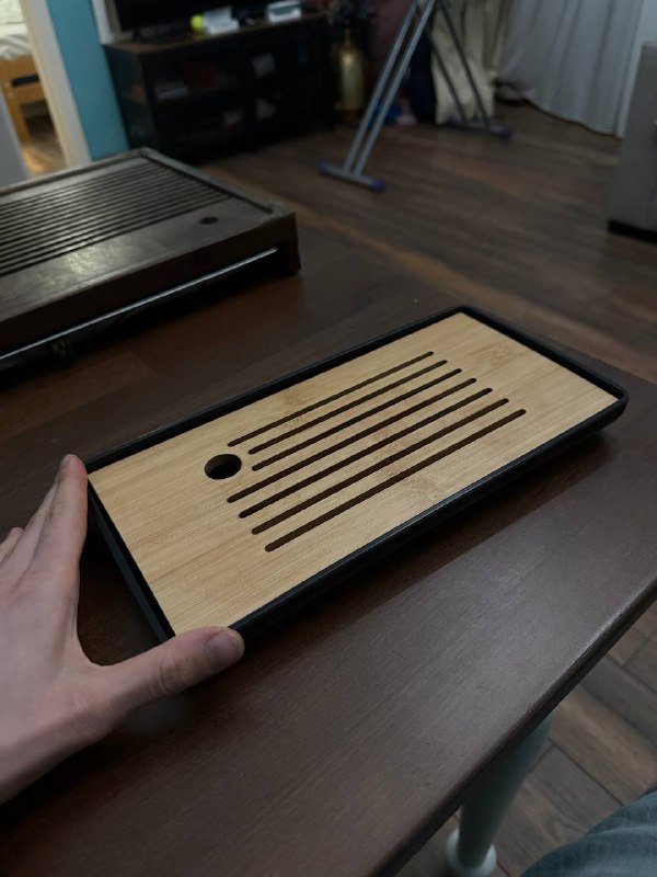 Чайная доска (чабань) бамбук пластиковый поддон