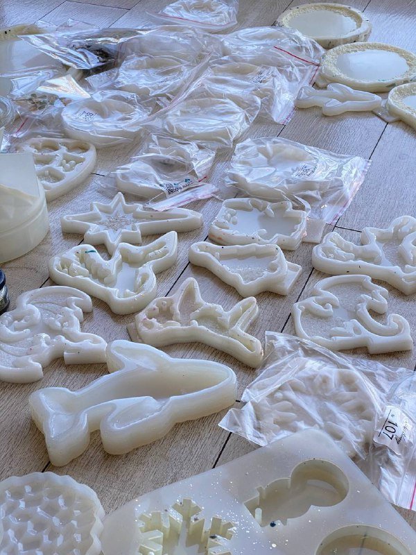 Молды для эпоксидной смолы, сухоцветы, инструменты и блестки набор 2