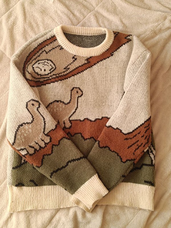 свитер с динозаврами размер M