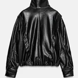 Кожаная куртка-бомбер ZARA, размер M 2