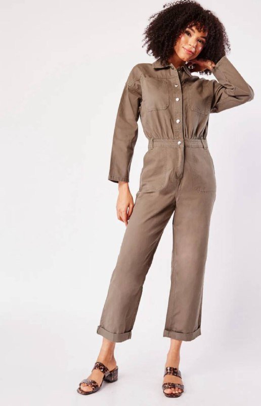 брюки Tommy Hilfiger, джинсовый комбинезон New Look, сатиновое миди-платье 5