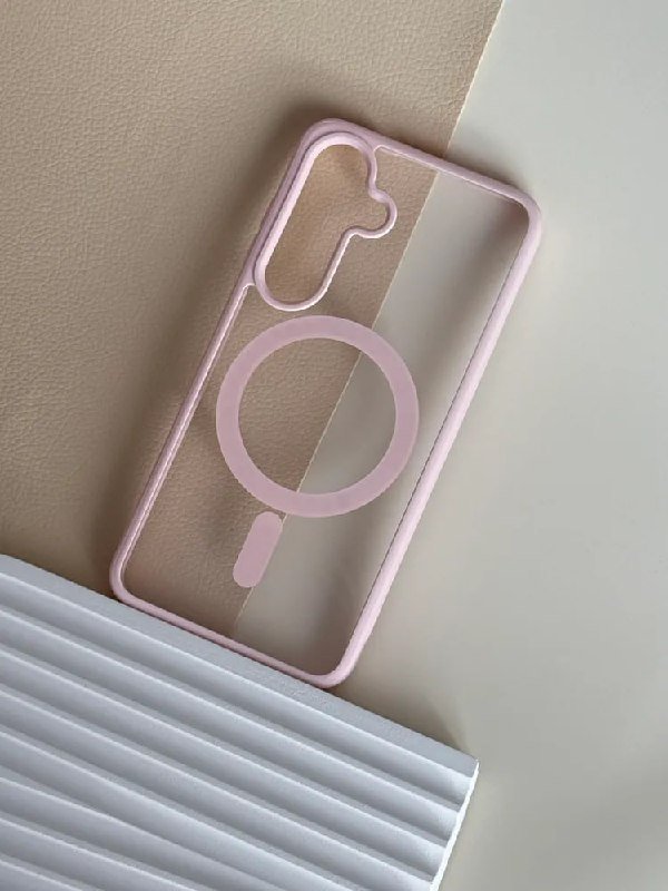 Чехол для Samsung Galaxy S25 Plus светло-розовый с магнитами