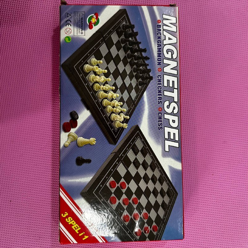 Магнитные шахматы, шашки, нарды набор 3 в 1