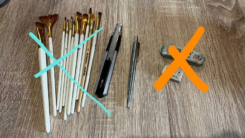 Канцелярский нож, автоматическая ручка Parker