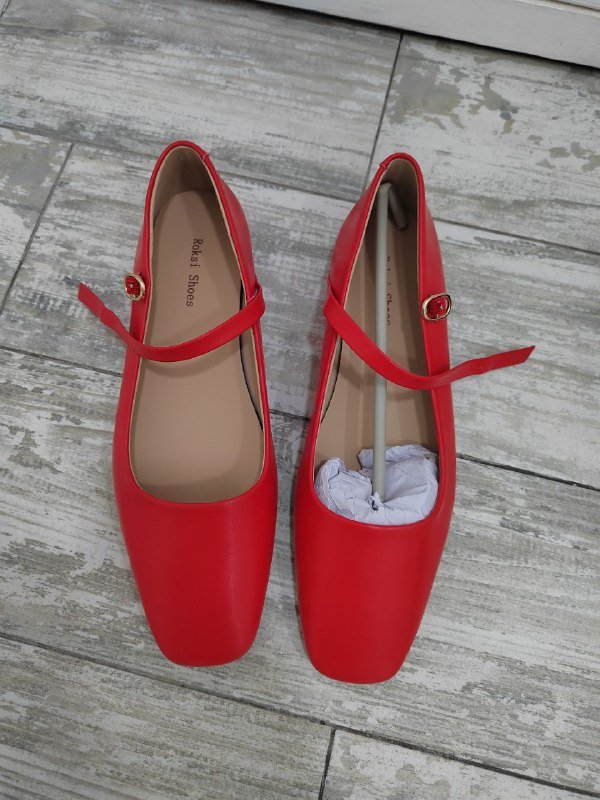 Красные балетки Мери Джейн из натуральной кожи, размер 39