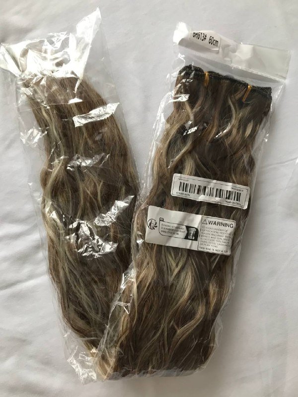 Трессы волосы на заколках русый мелирование 60см 2