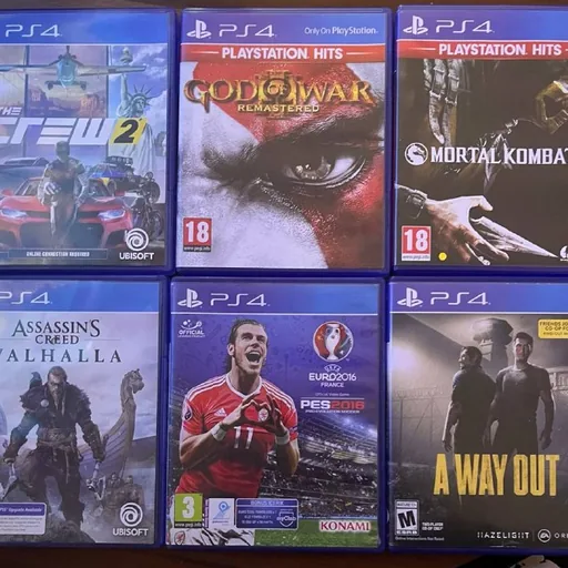 Игры для PS4: Crew 2, God of War, Mortal Kombat X, Assassin’s Creed Valhalla, PES 2016, A Way Out