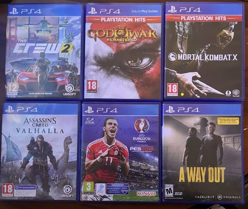 Игры для PS4: Crew 2, God of War, Mortal Kombat X, Assassin’s Creed Valhalla, PES 2016, A Way Out