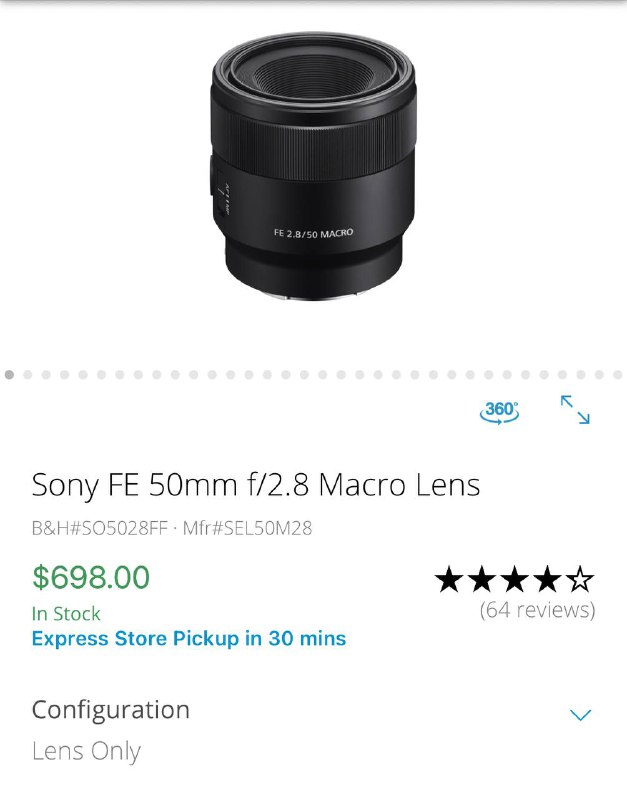 Объектив Sony FE 50mm f2.8 Macro Lens 3