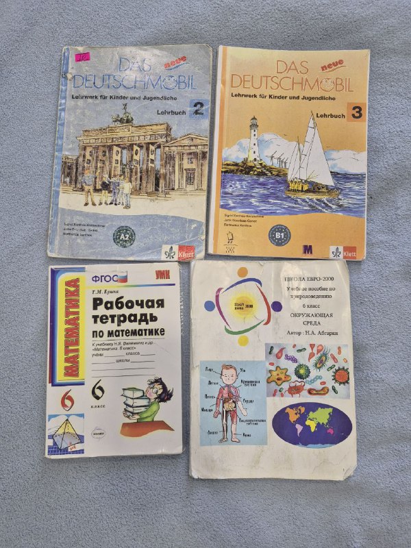 Учебники для 6 класса Евро 2000, 4 книги