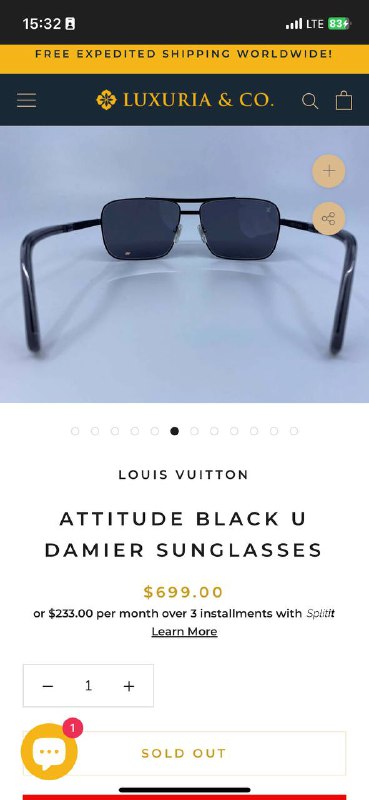 Солнцезащитные очки Louis Vuitton Z0433U Damier Attitude Pilot 2