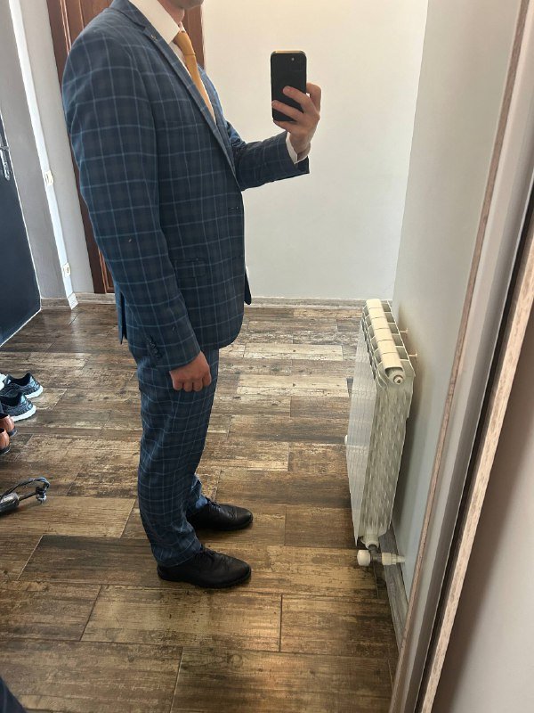 Мужской костюм, туфли синие 2