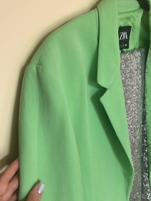Пиджак Zara фисташкового цвета, размер L 3