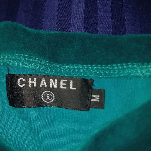 Изумрудный велюровый костюм Chanel, размер M
