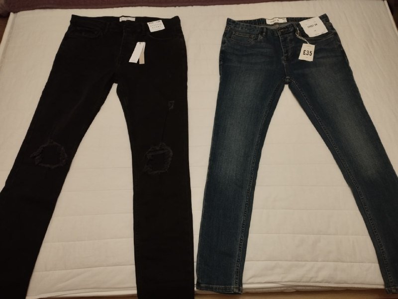 Джинсы мужские Topman 2 пары черные и синие новые 5