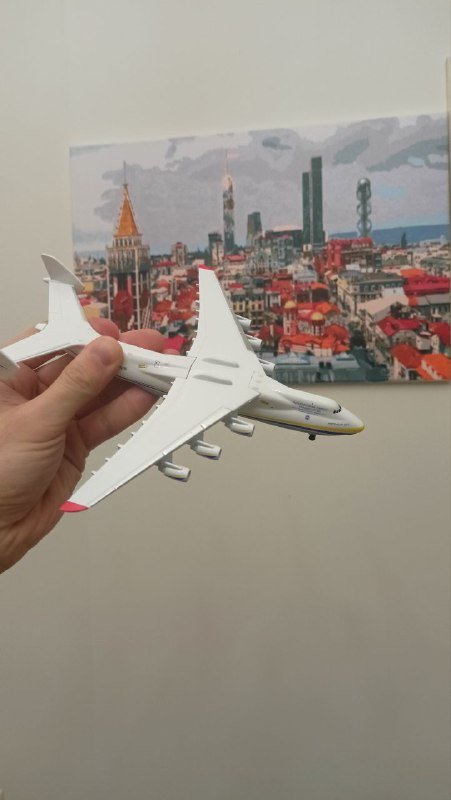 Самолёт АН225 Мрия модель металл 20 см 3