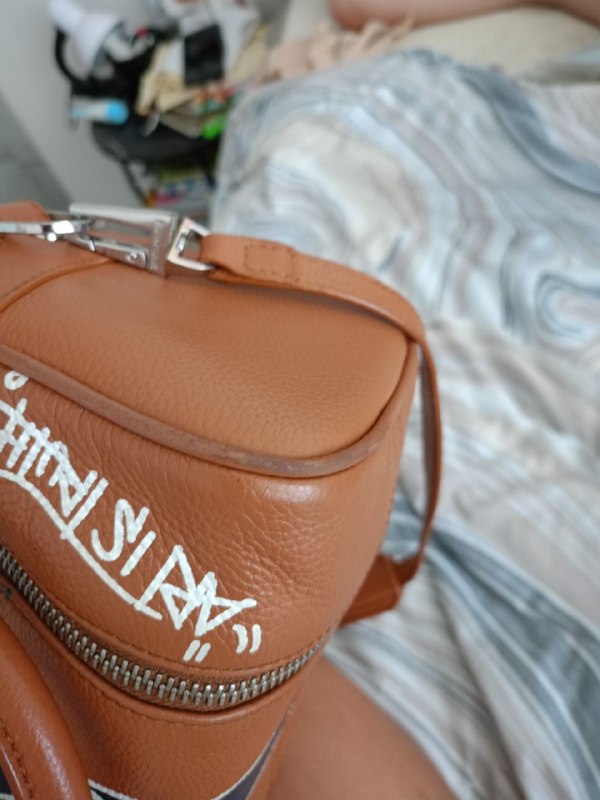 Оригинальная кожаная сумка коричневая 4