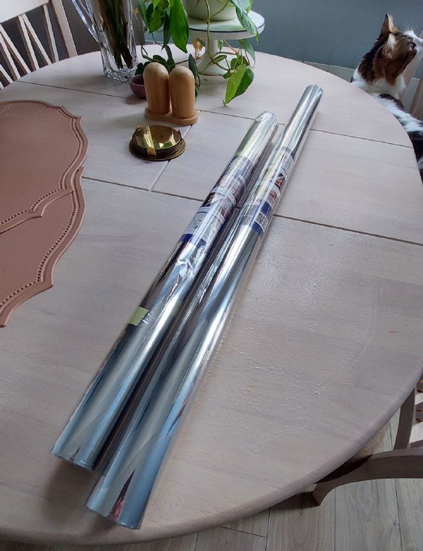 Зеркальная плёнка на окна 80x300 см и 60x200 см