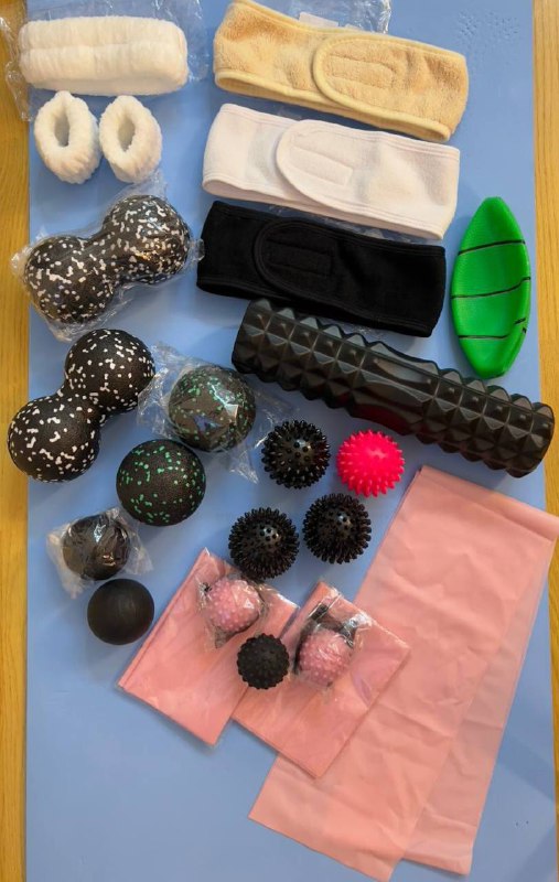 Эластичная лента, МФР мяч, массажный ролл, штатив, рашгард 3