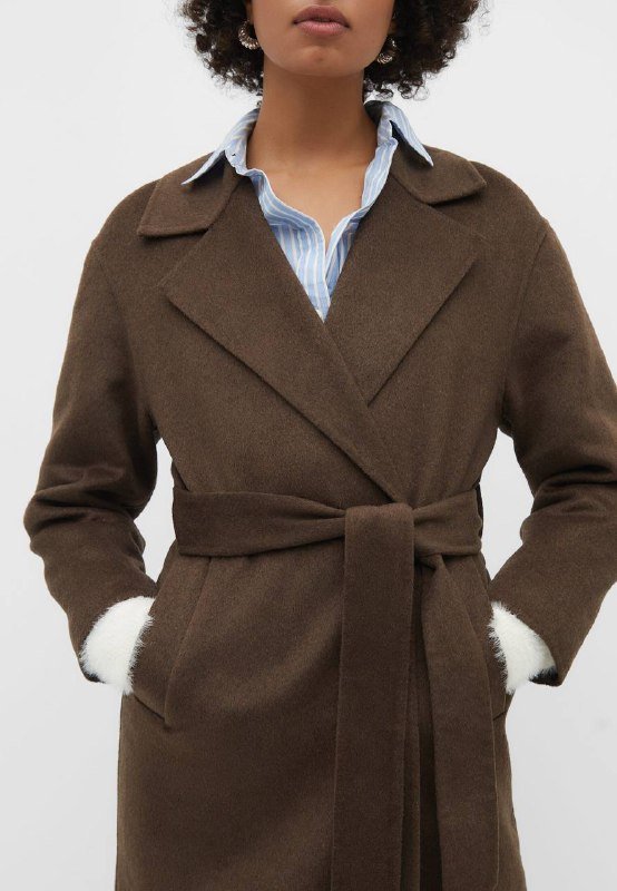 Пальто Stradivarius коричневое размер S 3