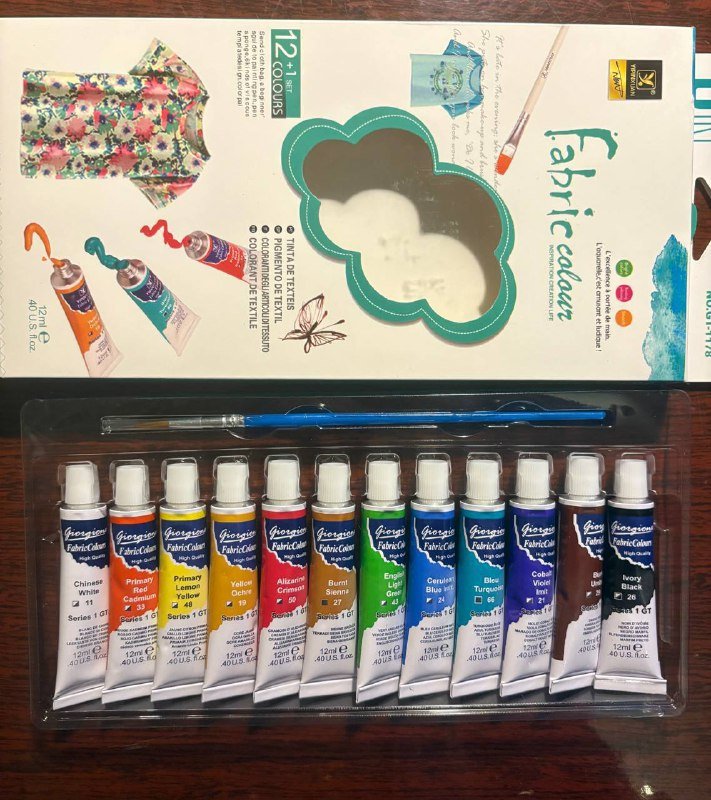 Краски по ткани и кисти набор 2