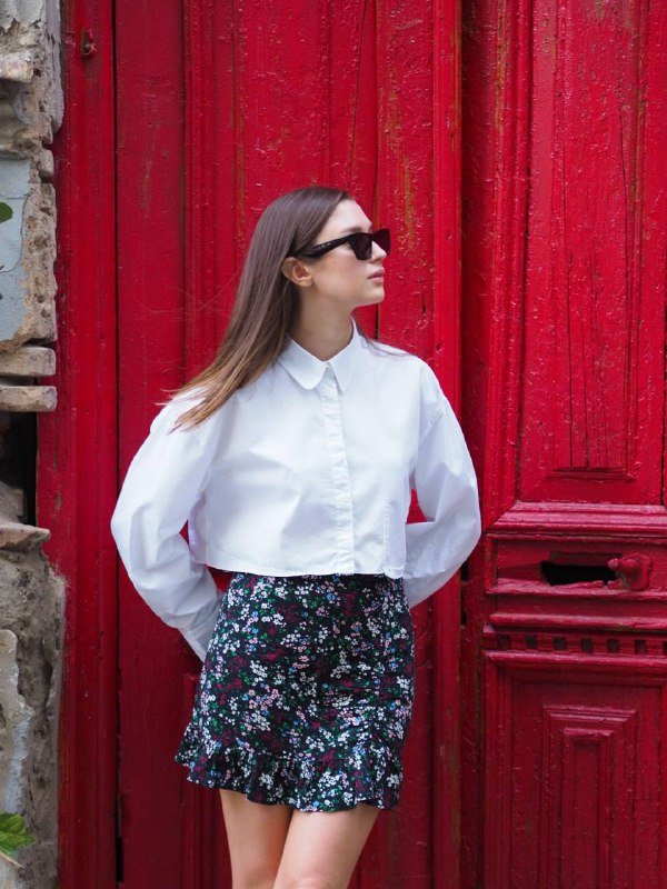 Укороченная рубашка Zara, размер L