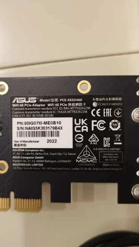 ASUS Wi‑Fi адаптер PCE-AXE5400 1