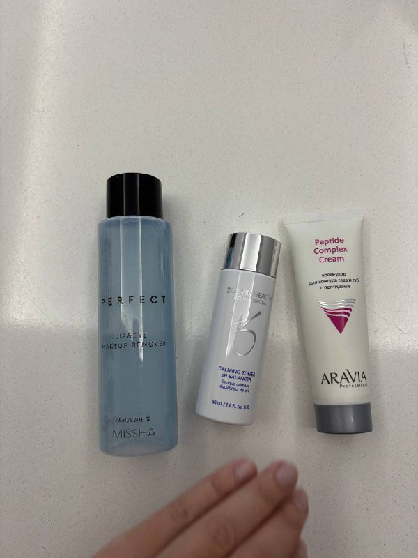 Zo skin obagi тоник 20 мл, Missha lip eye remover 155 мл, Aravia крем с пептидами для глаз и губ