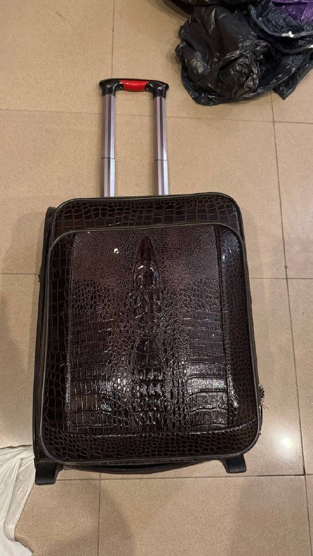 Чемодан коричневый с колесами и выдвижной ручкой 2