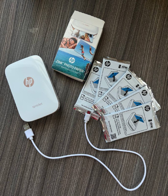 Компактный фотопринтер hp sprocket 100, бумага