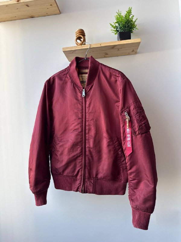 Бомбер Alpha Industries бордовый размер L