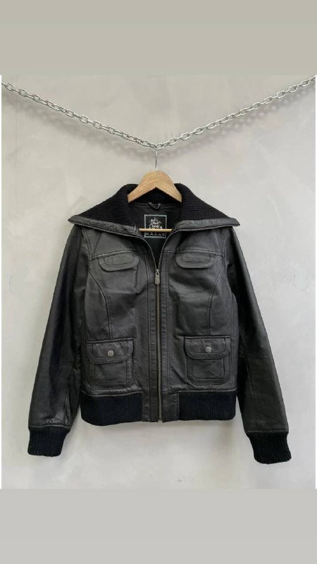 винтажная кожаная куртка размер M-L