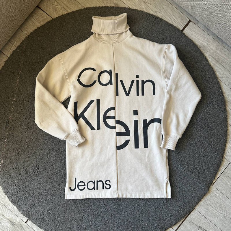 Платье-свитшот Calvin Klein Jeans Disrupted Logo Roll Beige М